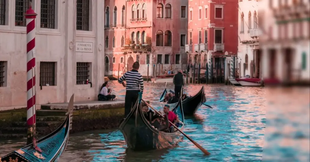 gondolas in the Venice canal