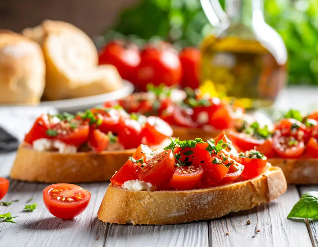 Italian Bruschetta with tomatoes